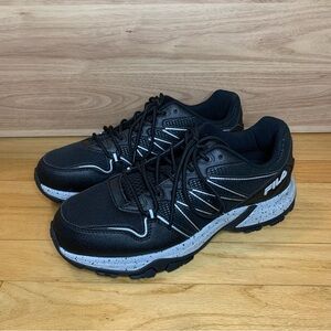 Fila Men's Quadrix Black Trail Running Sneakers - Size 10